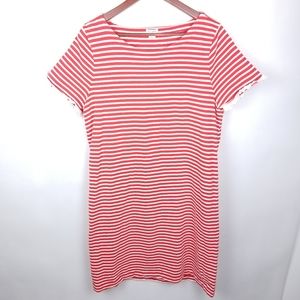 J. Crew Factory Red/White Ruffle Sleeve Dress XL